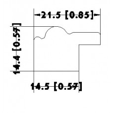 Пластиковый багет PF22-1-3 (тип: обратный; размер: 22x15 мм; цвет: розовый)