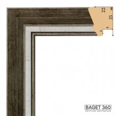 Пластиковый багет PF25-2-10 (тип: классический; размер: 25x22 мм; цвет: коричневый)