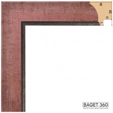 Пластиковый багет PF28-7-4 (тип: классический; размер: 28x26 мм; цвет: красный)