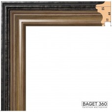 Пластиковый багет PF40-9-1 (тип: классический; размер: 40x25 мм; цвет: черный)