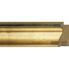 Деревянный багет DL73-2-1 (размер: 73x35 мм; цвет: золотой)