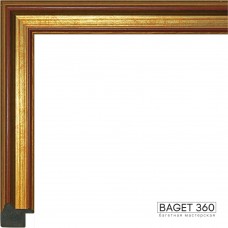 Пластиковый багет PL23-2-1 (тип: классический; размер: 23x23 мм; цвет: золотой)