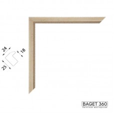 Пластиковый багет PL24-2-2 (тип: плоский; размер: 24x25 мм; цвет: золотой)
