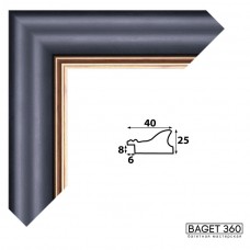Деревянный багет DI40-3-6 (тип: классический; размер: 40x25 мм; цвет: черный)