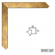Деревянный багет DI15-6-1 (тип: классический; размер: 15x17 мм; цвет: золотой)