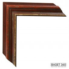 Деревянный багет DV54-4-3 (тип: классический; размер: 54x50 мм; цвет: красный)